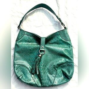 Sag Harbor Teal Crocodile-Embossed Women's Bag Purse